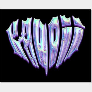 Kawaii #1 - Y2K Aesthetic Heart with Holographic 3D Effect Posters and Art